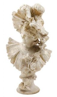 * An Italian Alabaster Bust Height 27 inches.