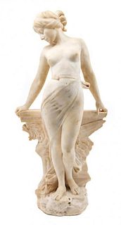 * An Italian Alabaster Figure Height 30 inches.