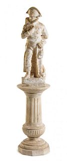 * A Continental Alabaster Figure Height overall 67 1/2 inches.