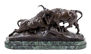 * A French Bronze Animalier Group Width 22 inches.