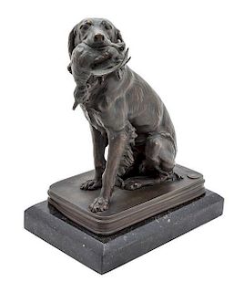 * A French Bronze Animalier Group Height 12 1/2 inches.