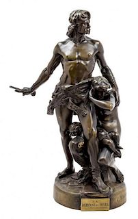 * A French Bronze Figural Group Height 28 inches.