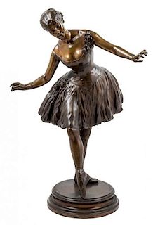 * A French Bronze Figure of a Dancer Height of bronze 33 inches.