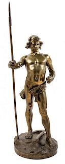 * A French Bronze Figure Height 40 1/2 inches.