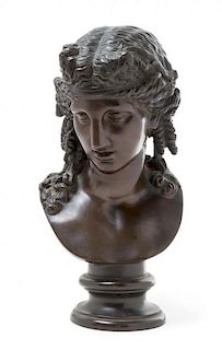 * A Continental Bronze Bust Height 11 inches.