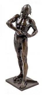 * An Austrian Bronze Figure Height 18 1/4 inches.
