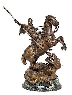 An Austrian Bronze Figural Group Height of bronze 13 1/2 inches.