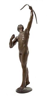 * A German Bronze Figure Height 22 inches.