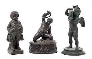 * Three Cast Metal Figures Height of first 8 7/8 inches.