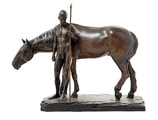 * A German Bronze Figural Group Width 15 inches.