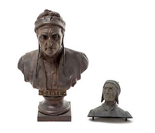 * A Continental Bronze Bust Height of tallest 11 inches.