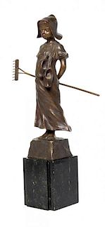 A Continental Bronze Figure Height 9 inches.