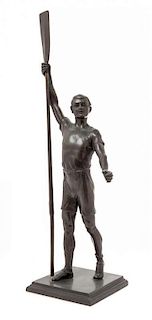 * A Continental Bronze Figure Height 19 3/4 inches.