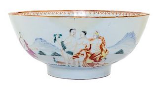 A Chinese Export Porcelain Bowl Diameter 10 inches.