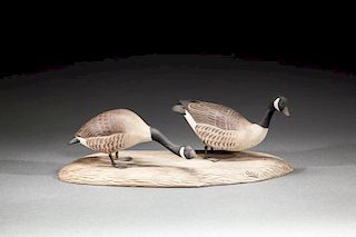 Quarter-Sized Canada Goose Pair by Wendell Gilley (1904-1983)
