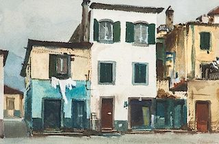 Ogden M. Pleissner (1905-1983) European Street Scene
