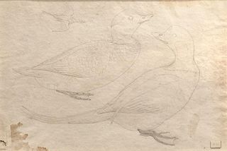 Isaac Sprague (1811-1895) Four Pencil Drawings