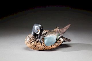 Preening Blue-Winged Teal Drake by The Ward Brothers, Lemuel T. (1896-1983) and Stephen (1895-1976)