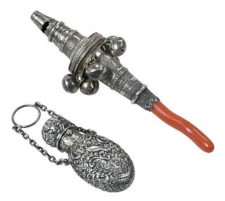 English Silver Rattle and Perfume