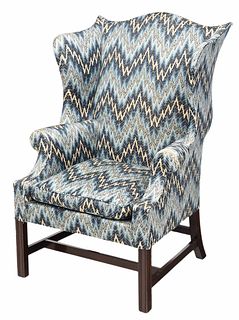 Federal Style Mahogany Flame Stitch Upholstered Chair