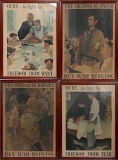 NORMAN ROCKWELL'FOUR FREEDOMS' POSTERS C.1943