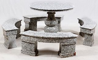 GRANITE TABLE AND BENCHES