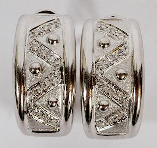 18KT WHITE GOLD AND .30CT DIAMOND EARRINGS PAIR