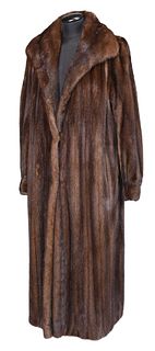 Full Length Mink Fur Coat with Large Collar