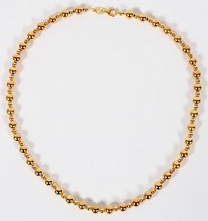 14KT YELLOW GOLD BEAD NECKLACE
