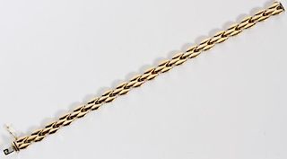 14KT YELLOW AND WHITE GOLD LINK BRACELET