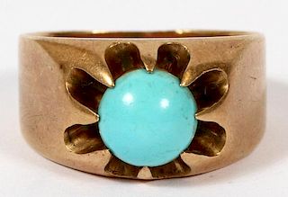 14KT GOLD AND TURQUOISE RING
