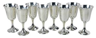 Eight Gorham Sterling Silver Goblets