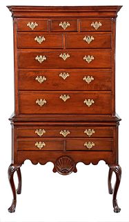 The Joseph Sharp Queen Anne Carved Cherry High Chest