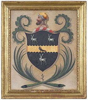 Important Rhode Island Dyer Family Coat of Arms