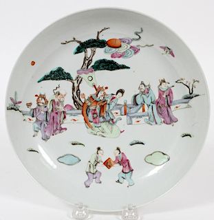 CHINESE HAND PAINTED OPEN LOW BOWL
