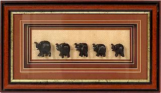 SOUTH AFRICAN CARVED ELEPHANTS