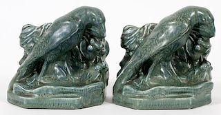 ROOKWOOD POTTERY 'ROOK' BOOKENDS 1929 PAIR