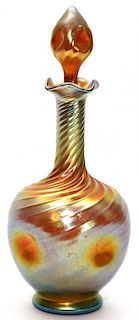 STEUBEN GOLD AURENE GLASS COLOGNE BOTTLE/DECANTER
