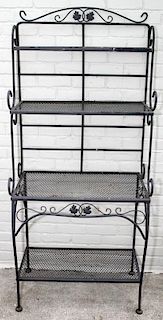 WROUGHT IRON POTTING STANDS & WOODARD PLANT STAND