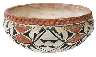 Large Acoma Pueblo Polychrome Bowl