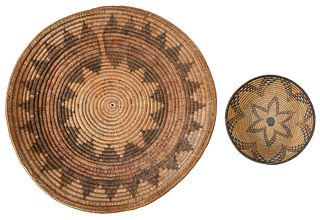Large Navajo Wedding Basket and Coiled Bowl