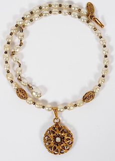 MIRIAM HASKELL COSTUME FAUX PEARL NECKLACE