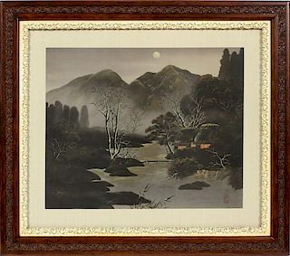 JAPANESE PAINTING ON LINEN