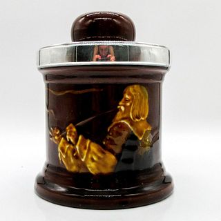 Royal Doulton Kingsware Lidded Tobacco Jar with Silver Rim