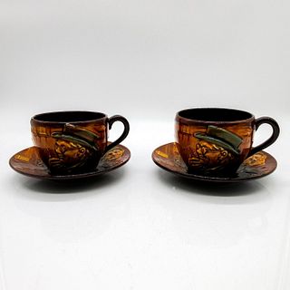 Set of 2 Royal Doulton Kingsware Teacups and Saucers