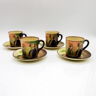 Set of 4 Royal Doulton Seriesware Dickens Cups & Saucers