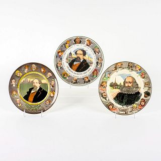 3pc Royal Doulton Seriesware Plates, Authors' Portraits