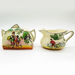 Royal Doulton Seriesware Pottery Creamer and Sugar Bowl