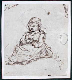 FRENCH OLD MASTER STYLE DRAWING ON PAPER