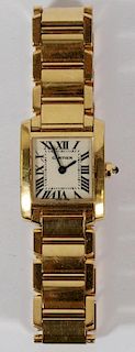 CARTIER 18KT YELLOW GOLD LADY'S TANK WATCH